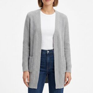 Emma’s Expressions Gray Chunky Knit Cardigan Longline Frazzled English Woman S